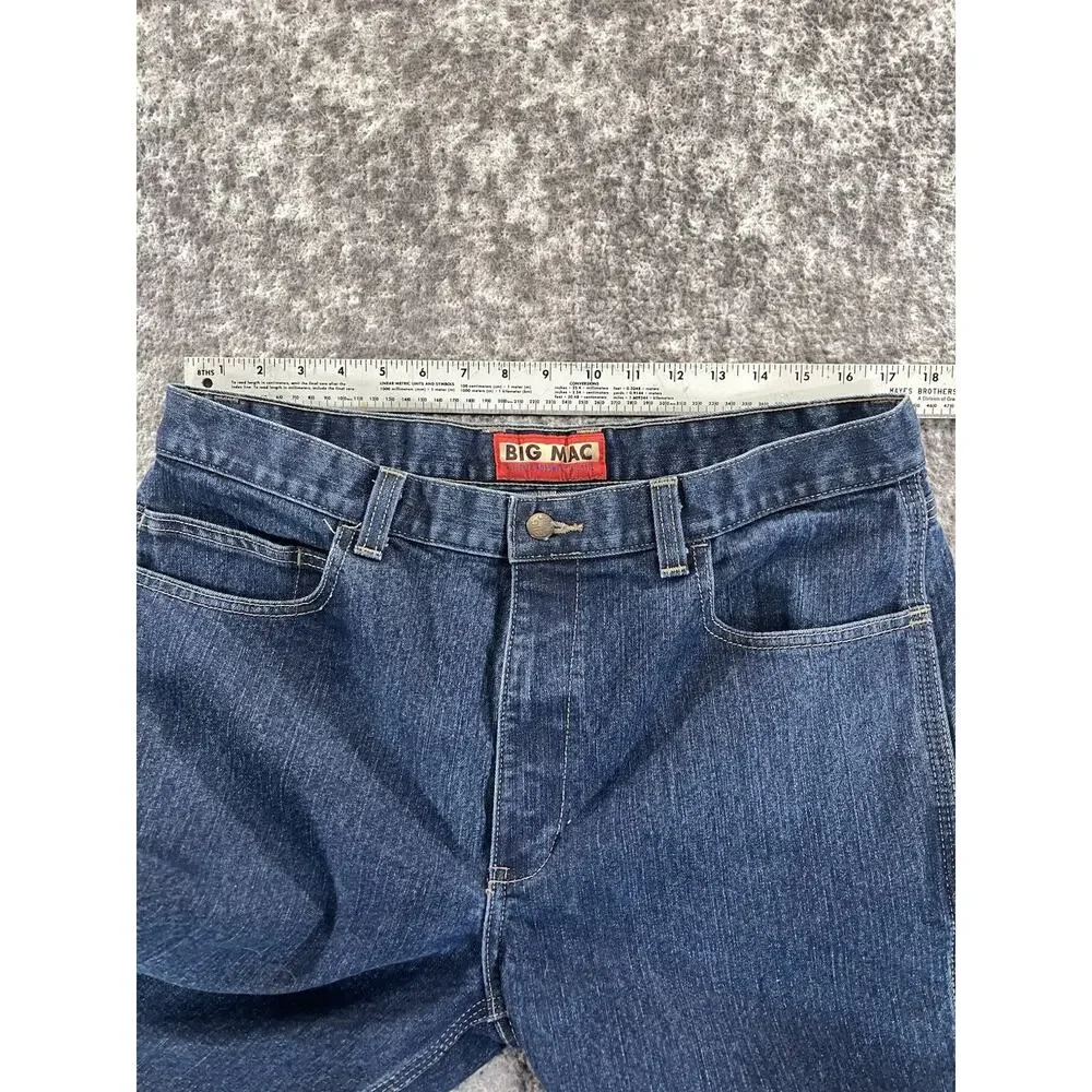 Big Mac Carpenter Shorts Mens 36x11 Blue Denim Wide Leg Outdoor